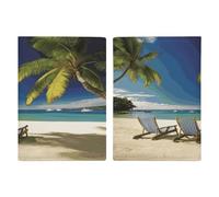 Housse de passeport en polyuréthane pour passeport et porte-carte de plage, chaises de palmier, bateaux, passeport, housse de protection unisexe, style 20,3 x 13,8 cm, Style :, 20.3x13.8cm