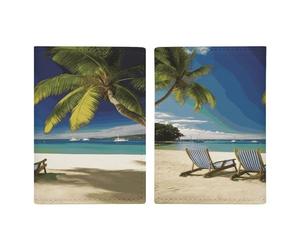 Housse de passeport en polyuréthane pour passeport et porte-carte de plage, chaises de palmier, bateaux, passeport, housse de protection unisexe, style 20,3 x 13,8 cm, Style :, 20.3x13.8cm