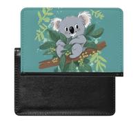 Housse de passeport en polyuréthane, unisexe, motif koala vigne, 14 x 9 cm, Koala Vine Cartoon, 5.8*3.9 IN