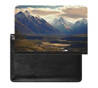 Housse de passeport en polyuréthane, unisexe, motif paysage du parc national de Cook, 14 x 9 cm, Paysage du parc national Cook, 5.8*3.9 IN