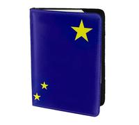 Housse de passeport imprimée drapeau de l'État de l'Alaska, portefeuille de voyage fin et léger, accessoire de mode universel pour adultes