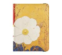 Housse de passeport personnalisable en cuir blanc et fleur pour passeport, documents de voyage, portefeuille, organiseur de documents, accessoires légers, Fleur et blanc, 1 size