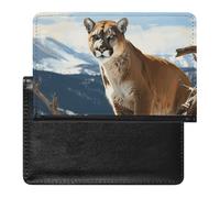 Housse de passeport, porte-passeport de voyage imprimé panthère de montagne, porte-passeport en polyuréthane, porte-passeport unisexe, lion de montagne panthère, 14,8 x 9,9 cm, Panther Mountain Lion,