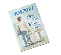 Housse de Passeport pour Voyage, Passeport, Porte-Passeport en Cuir synthétique - Étanche, Bleu, Einzelperson, Voir Description