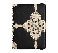 Housse de passeport rétro en cuir doré avec motif croix étanche, Croix rétro dorée, 1 size