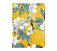 Housse de passeport simple en cuir avec motif floral et blanc étanche, Fleur simple et blanche, 1 size