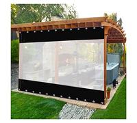 Housse de pergola en PVC imperméable transparente - Auvent d'extérieur résistant aux intempéries avec œillets (2 x 2,5 m) pour terrasse, jardin et terrasse