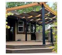 Housse de pergola rétractable en forme de U pour patio, terrasse, jardin, pavillon, auvent extérieur (B1,5 x L18 m)