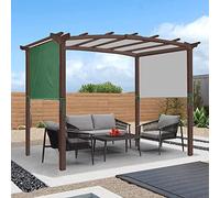 Housse de pergola universelle imperméable 5,2 x 2 m - Auvent de rechange avec 4 sangles de fixation pour auvent de tonnelle incurvé, abri extérieur, couleur rouge