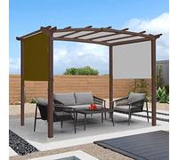 Housse de pergola universelle imperméable 5,2 x 2 m - Auvent de rechange avec 4 sangles de fixation pour auvent de tonnelle incurvé, abri extérieur, couleur rouge