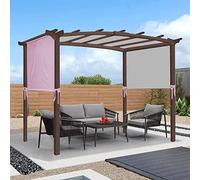 Housse de pergola universelle imperméable de rechange pour pergola pavillon incurvé avec 4 sangles de fixation Rose 5,4 x 2,5 m