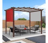 Housse de pergola universelle imperméable de rechange pour structures incurvées, ombre de pavillon rouge avec 4 sangles d'arrimage, protection extérieure 5,4 x 2,5 m