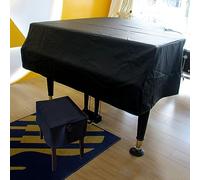 Housse de piano à queue housse de piano à queue en cuir imperméable pour bébé demi-housse de piano à queue anti-poussière housse de piano avec housse de tabouret(A,160cm/63")