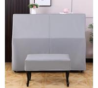 Housse de piano droit, housse intégrale en tissu noir résistant, imperméable et anti-poussière, bloque les rayons du soleil, l'humidité et la poussière.-Gray||Double Stool 36 * 76cm