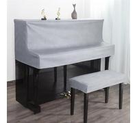 Housse de piano luxueuse et simple, demi-couverture en tissu scientifique technologique sans lavage pour Piano Vertical(Slate ash,35x75cm)