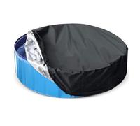 Housse De Piscine, Housse de piscine ronde pliable avec tissu Oxford et cordon de serrage pour chien Imperméable et anti poussière(Black,366x20cm/12FT)