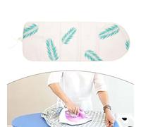 Housse de planche à repasser réutilisable, résistante à la chaleur, antidérapante, pour usage domestique, 140 x 50 cm, coton composite polyester, imprimé floral et FEA (plume verte)