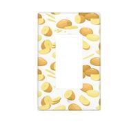 Housse de plaque murale à motif de pomme de terre de dessin animé, plaque murale 1 gang taille standard 11,2 x 6,9 cm, couvercle décoratif pour interrupteur, couvercle de prise de courant en