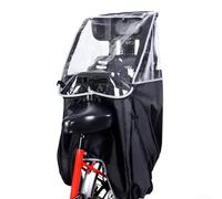 Housse de pluie imperméable pour siège arrière de vélo pour enfants de moins de 115 cm - Tissu Oxford PVC avec panneau avant transparent bandes réfléchissantes 55 x 45 x 78 cm Noir