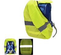 Housse De Pluie Pour Enfants Du Primaire - 18 - 25 L - Compatible Avec Ergobag, Scout, Satch - Housse De Pluie Universelle Imperméable Avec Bande Réfléchissante - Bords Élastiques (Vert Fluo)