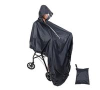 Housse de Pluie pour Fauteuil Roulant avec Bandes Réfléchissantes Poncho Imperméable Coupe-Vent pour Personnes Âgées Handicapés
