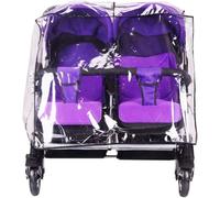 Housse de Pluie pour Poussette Double Habillage Pluie Landau en EVA Transparent Cape de Pluie pour Poussette Jumeaux Côte à Côte Pare-Pluie Imperméable Protection Pluie et Vent pour Poussette