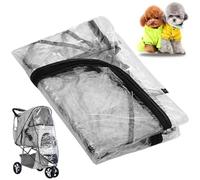 Housse de pluie pour poussette, housse de pluie transparente et imperméable en PU pour poussette pour chien/chat, anti-poussière, accessoires largement compatibles