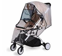 Housse De Pluie Pour Poussette, Protection Contre les Intempéries, Coupe-vent Et Imperméable, Transparente, Réglable, Antichoc, Coupe-vent Pour Poussette(Noir)