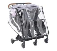 Housse De Pluie Pour Poussette, Protection Contre Les Intempéries, Matériau En PVC, Housse De Pluie Pour Poussette Double Transparente, Pour Poussettes Jumelles, Design Clair Et Respirant, Pour