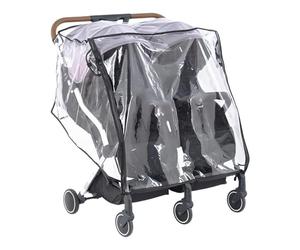 Housse De Pluie Pour Poussette, Protection Contre Les Intempéries, Matériau En PVC, Housse De Pluie Pour Poussette Double Transparente, Pour Poussettes Jumelles, Design Clair Et Respirant, Pour