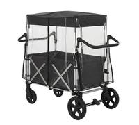 Housse de pluie transparente pour chariot de transport - Avec fermeture éclair - Étanche - En EVA - Pour chariot à main pliable - Accessoire de protection contre la pluie et le vent