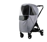 Housse de pluie universelle 2 en 1 pour poussette, housse de pluie d'hiver imperméable et chaude en coton (gris clair)