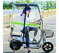 Housse de pluie universelle entièrement fermée pour vélo électrique, rideau transparent avec pare-soleil et rétroviseur, housse de pluie pour scooter de mobilité pour protection extérieure