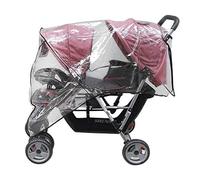 Housse de pluie universelle pour poussette double avant et arrière - Imperméable - Coupe-vent - Anti-poussière - Universel - Pour poussette double - Tandem - Nacelle - Protection de bébé en plein air