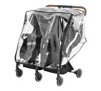 Housse de pluie universelle pour poussette double, imperméable pour poussette côte à côte, imperméable, housse transparente pour poussette jumeaux, protection contre le vent pour les voyages