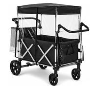 Housse de pluie universelle pour poussette - Housse de pluie universelle - EVA transparent - Avec fermeture éclair - Accessoire pour chariot de transport, chariot de plage, poussette - 105 x 50 x 80