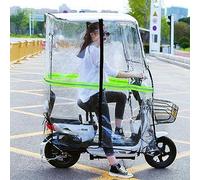 Housse de pluie universelle pour scooter de mobilité réduite, pare-soleil électrique durable avec bandes réfléchissantes et poche pour une protection contre les intempéries (blanc, sans rétroviseur)