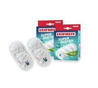 Leifheit Housse pour plumeau SUPERDUSTER, Lot de 2, Housses de Rechange lavables pour plumeau, dépoussiérage Efficace et Durable, Laver au Lieu de Jeter