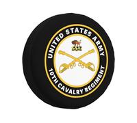 Housse De Pneu De Secours 10E Régiment De Cavalerie des États-Unis Pneu De Rechange Coque Imprimé Portative Couvre-Roues, pour Remorque, SUV, Voiture Accessoire, 14in