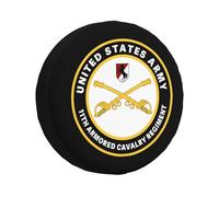 Housse De Pneu De Secours 11E Régiment Blindé De Cavalerie des États-Unis Pneu De Rechange Coque Personnalisée Portative Couvre-Roues, pour Camion, SUV, Voiture, 14in