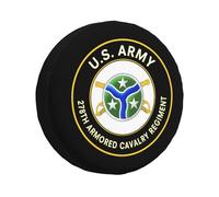 Housse De Pneu De Secours 278E Régiment De Cavalerie Blindée des États-Unis Couvre-Pneu Portative Personnalisée Auto Pneus Sacs, pour Camion, SUV, De Nombreux Véhicules, 16in