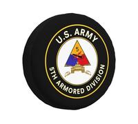 Housse De Pneu De Secours 5E Division Blindée Pneu De Rechange Coque Imprimé Portative Souple Étui Protecteur, pour Camping-Car, Voiture Accessoire, Les Pneus, 14in