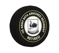 Housse De Pneu De Secours 64E Brigade Blindée Américaine À La Retraite Pneu De Rechange Coque Portative Personnalisée Couvre-Roues, pour Camion, SUV, Voiture Accessoire, 15in