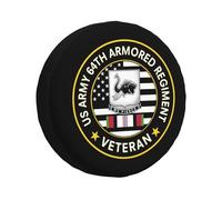 Housse De Pneu De Secours 64E Brigade De Régiment Blindé des États-Unis Vétéran D'Afghanistan Couverture De Pneu Personnalisée Imprimé Auto Pneus Sacs, pour Voiture, Les Pneus, Camping-Car, 15in