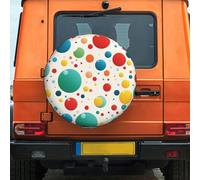 Housse de pneu de secours à pois colorés de 43,2 cm, résistante aux intempéries et à la poussière, ajustement universel pour camping-car, remorque, VUS, camion, camping-car