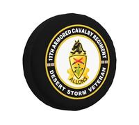 Housse De Pneu De Secours Ancien Combattant du 11E Régiment Blindé De L'Opération Tempête du Désert Pneu De Rechange Coque Anti-Poussière Souple Étui Protecteur, pour Les Pneus, Camion, 17in