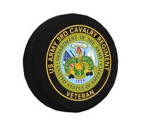 Housse De Pneu De Secours Ancien Combattant du 3E Régiment De Cavalerie Pneu De Rechange Coque Imprimé Personnalisée Couvre-Roues, pour Camping-Car, Camion, Les Pneus, 16in