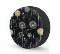 Housse de pneu de secours artistique à motif floral de pissenlit 40,6 cm, housse de roue en polyester imperméable universelle pour VUS, camping-car, camion, remorque, anti-poussière et résistante aux