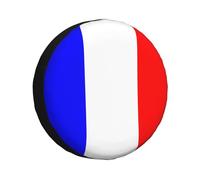 Housse de pneu de secours avec drapeau français pour remorque de camping-car - 43,2 cm - Housse de pneu imperméable avec drapeau national - Ajustement universel pour camping-car, SUV, camion,
