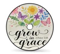 Housse de pneu de secours avec trou de caméra de recul - Housse de roue de secours imperméable et anti-poussière pour VUS, VR, camping-car, camions (Grow Grace, 38,1 cm)